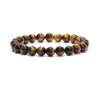 PYRWSM Classic 8mm Natural Stone Bracelet With Opal, Turquoise, And Tiger Eye - Adjustable Elastic Bangle For Men And Women