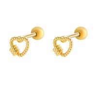PYRWSM Copper Love Earrings Gold Color Texture Peach Pierce Stud