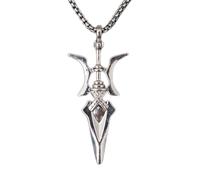 PYRWSM Death Note Anime Misa Amane Halberd Pendant Choker Necklace, Women Cosplay Clavicle Chain Gothic Pu Jewelry Accessory Ideal For Halloween Cosplay Party Gift