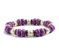 PYRWSM Ethnic Style Bracelets Synthesis Blue Turquoise Pearl Zircon Yoga Bangles Boho Handmade Nepal String