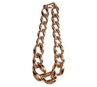 PYRWSM Friendship Statement Big Acrylic Chunky Choker Necklace For Women Resin Colorful Large Chain Pendant Necklace New Jewelry,rose Gold,50CM