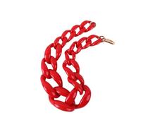 PYRWSM Friendship Vintage Big Acrylic Red Choker Necklace For Women Punk Large Resin Chunky Chain Collar Pendants Necklaces Jewelry Gift,Yellow Marbled