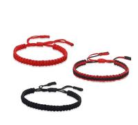 PYRWSM Handmade Braid String Bracelets For Women Red Black Woven Rope Adjustable Knots Bracelet Men Wrist Strap