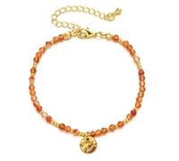 PYRWSM Handmade Natural Stone Beaded Bracelet With Faceted Crystals， Adjustable Bohemian Style Jewelry For Women