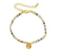 PYRWSM Handmade Natural Stone Beaded Bracelet With Faceted Crystals， Adjustable Bohemian Style Jewelry For Women