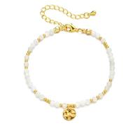 PYRWSM Handmade Natural Stone Beaded Bracelet With Faceted Crystals， Adjustable Bohemian Style Jewelry For Women