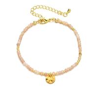 PYRWSM Handmade Natural Stone Beaded Bracelet With Faceted Crystals， Adjustable Bohemian Style Jewelry For Women