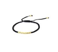 PYRWSM Handmade Weaven Black String Bracelet For Women Irregular 4mm Beads Macrame Braclet