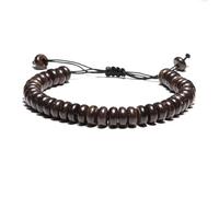 PYRWSM Handmade Weaven Natural Wooden Bracelet For Men Sanskrit Buddha Meditation Braclet Adjustable