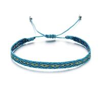 PYRWSM Handwoven Colombian Friendship Bracelet - Boho Braided Pulseras With Easy-Hook Clasp For Women, Adjustable Hippie Wristband Gift