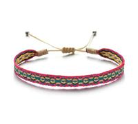PYRWSM Handwoven Colombian Friendship Bracelet - Boho Braided Pulseras With Easy-Hook Clasp For Women, Adjustable Hippie Wristband Gift