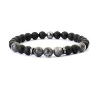 PYRWSM Men's Beaded Natural Stone Bracelet, Lapis Lazuli Tiger Eye Hematite 8mm Stackable Healing Bracelet