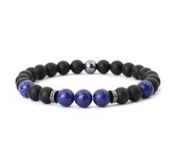 PYRWSM Men's Beaded Natural Stone Bracelet, Lapis Lazuli Tiger Eye Hematite 8mm Stackable Healing Bracelet