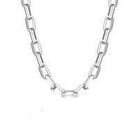 PYRWSM Mens Chunky Heavy Rectangular Chain Necklaces, Hiphop Punk Never Fade Steel Chain Collar Chokers, Men Women Unisex