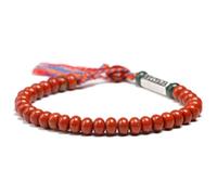 PYRWSM Natural Red Jasper 6 * 4mm Beads Simple Bracelet For Women Men Six Ture Words Charm Tibetan Buddhist Handmade Knots Bangle,8 * 5mm-19cm
