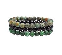 PYRWSM Natural Stone 3Pcs/Set Bracelet Sets Rhodonite Rose Pink Quartzs Turquois Amethysts Paired Bracelets For Women Men Beads