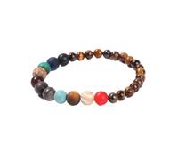 PYRWSM Natural Stone Eight Planets Bead Bracelets Men Women Universe Seven Chakra Bangle Yoga Balance Galaxy Solar Wristband