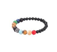 PYRWSM Natural Stone Eight Planets Bead Bracelets Men Women Universe Seven Chakra Bangle Yoga Balance Galaxy Solar Wristband