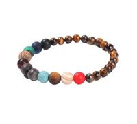PYRWSM Natural Stone Eight Planets Bead Bracelets Men Women Universe Seven Chakra Bangle Yoga Balance Galaxy Solar Wristband