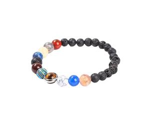 PYRWSM Natural Stone Eight Planets Bead Bracelets Men Women Universe Seven Chakra Bangle Yoga Balance Galaxy Solar Wristband