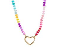 PYRWSM Natural Stone Multi Bead Dopamine Necklace Color Pendant DIY Handmade Accessories Versatile Personalized Handmade Statement,45cm