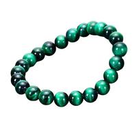 PYRWSM Natural Tiger Eye Bead Bracelet With Elastic Rope For Men And Women