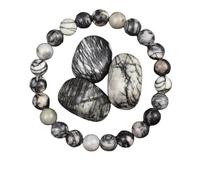 PYRWSM Picture Jasper Stone Beads Bracelet Made Of Natural Stone Women Men 8mm Khaki Yellow Stone Beaded Handmade Bracelet