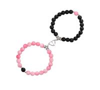 PYRWSM Rainbow Bead Bracelet Pride Couple Bracelets, White Howlite Black Matte Magnet Natural Stone LGBT Relationship Jewelry