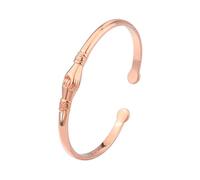 PYRWSM Silver, Gold & Rose Gold Handshake Bangle For Women - Adjustable Open Cuff Bracelet With Unique Clasp Design, Copper Electroplated