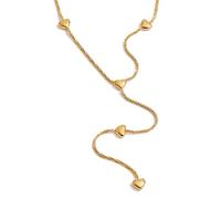 PYRWSM Stainless Steel Heart Love Y Chain Drop Necklace That Goes Down The Chest Trending Attractive Women Jewelry Waterproof