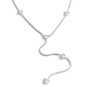 PYRWSM Stainless Steel Heart Love Y Chain Drop Necklace That Goes Down The Chest Trending Attractive Women Jewelry Waterproof