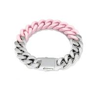 PYRWSM Titanium Steel Baking Paint Patchwork Color Cuba Bracelet Men's And Women's Ornaments Niche Hip Hop Bracelet