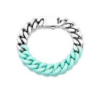 PYRWSM Titanium Steel Baking Paint Patchwork Color Cuba Bracelet Men's And Women's Ornaments Niche Hip Hop Bracelet