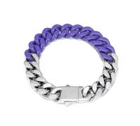 PYRWSM Titanium Steel Baking Paint Patchwork Color Cuba Bracelet Men's And Women's Ornaments Niche Hip Hop Bracelet