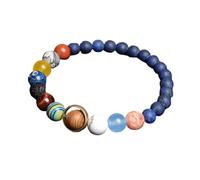 PYRWSM Universe Eight Planets Natural Stone Bead Bracelets Men Women Lava 7 Chakra Bracelet Yoga Energy Galaxy Solar Wristband