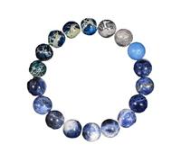 PYRWSM Universe Eight Planets Natural Stone Bead Bracelets Men Women Lava 7 Chakra Bracelet Yoga Energy Galaxy Solar Wristband,earth
