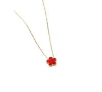 PYRWSM Women Five Leaf Flower Gold Plated Pendant Necklace, Dainty Elegant Light Luxury Floral Clavicle Chain Temperament Jewelry Gift For Lover Friends