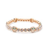 PYRWSM Zinc Alloy Bangle Inlaid Rhinestone Crystal Bracelets For Women Boho Hand Accessory
