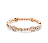 PYRWSM Zinc Alloy Bangle Inlaid Rhinestone Crystal Bracelets For Women Boho Hand Accessory