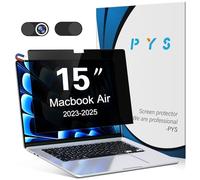 PYS Magnetic Privacy Screen for MacBook Air 15 Inch (2023,M2) - Laptop Privacy Filter with Camera Cover Slide and Anti-Glare Protector, Easy On/Off Anti-Blue Light Screen Protector