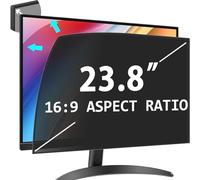 PYS Upgraded Privacy Filter for 23.8 Inch 16:9 Ultra Narrow Bezels Monitor Self-adhesive No Sticker Needed Anti-Glare Anti Blue Light UV-Blocking Screen Protector