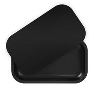 PYSEA Large Metal Tray with Magnetic Lid, Decorative Tray, Ideal Storage for Home or Travel, 10.6 x 6.3 Inches (Black)