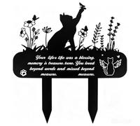 PYserne Cat Memorial Plaques Gifts for Garden Metal Memorial Plaques