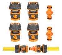 PYserne Garden Hose Coupling Set, 3/4 Inch, Hose Coupling with 4 Pieces Hose Connector, 2 Pieces Double Plug, Garden Hose for Hose Extension, Water Connection in the Garden