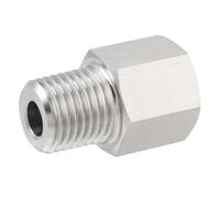 Pysrych 304 Stainless Steel Forged Pipe Fitting Converter Adapter G Thread 1/4“ Female to NPT 1/4" Male 2000psi (1 Pc) (1/2" NPT Female x M27*1.5 Male)