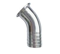 Pysrych 304 Stainless Steel Sanitary Hose Barb Fitting 2" Tri Clamp (64MM Ferrule) 45 Degree Elbow Tube OD 2"