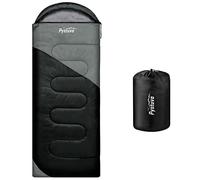 Pystuvo Sleeping Bag for Adults,4 Season Sleeping Bag,Lightweight,Waterproof Indoor & Outdoor Use,Comfortable Sleeping Sackfor Kids,Teens & Adults for Hiking,Backpacking and Camping,Black+Gray