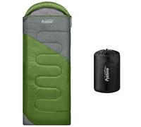 Pystuvo Sleeping Bag for Adults,4 Season Sleeping Bag,Lightweight,Waterproof Indoor & Outdoor Use,Comfortable Sleeping Sackfor Kids,Teens & Adults for Hiking,Backpacking and Camping,Green+Gray
