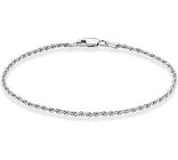 PYTALI Solid 925 Stealing Sliver Diamond-Cut Braided Rope Chain Bracelet for Women,2mm 6,7,8 Inch+2 Inch Extend