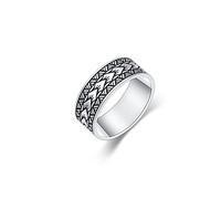 PYTALI Sterling Silver Polynesian Wedding Band Ring for Men Tribal Tattoo Jewelry Ring Samoan Maori Jewelry for Men